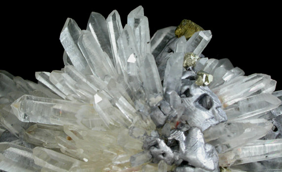 Quartz with Chalcopyrite and Galena from Deveti Septemvri Mine, Madan District, Rhodope Mountains, Bulgaria