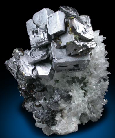 Sphalerite and Galena on Quartz from Deveti Septemvri Mine, Madan District, Rhodope Mountains, Bulgaria