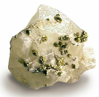 Pyrite on Calcite from Millington Quarry, Bernards Township, Somerset County, New Jersey