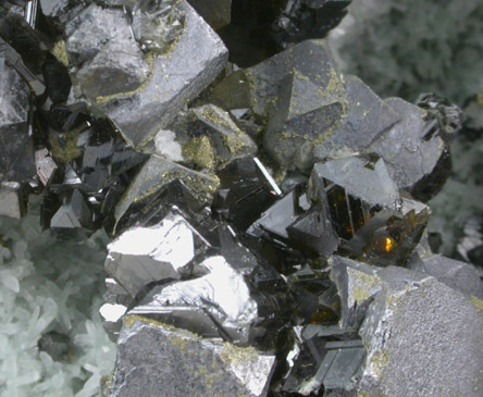 Galena, Sphalerite and Chalcopyrite on Quartz from Deveti Septemvri Mine, Madan District, Rhodope Mountains, Bulgaria