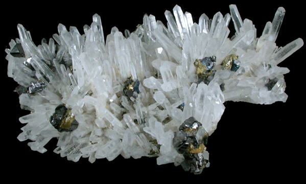 Quartz with Chalcopyrite and Sphalerite from Deveti Septemvri Mine, Madan District, Rhodope Mountains, Bulgaria