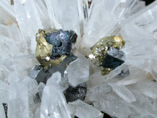 Quartz with Chalcopyrite and Sphalerite from Deveti Septemvri Mine, Madan District, Rhodope Mountains, Bulgaria