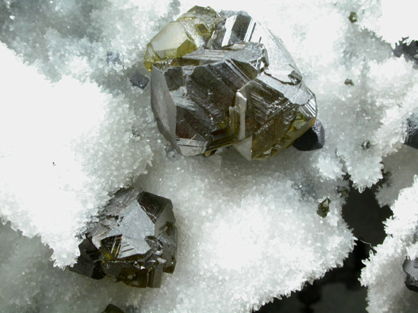 Sphalerite on Quartz with Galena from Deveti Septemvri Mine, Madan District, Rhodope Mountains, Bulgaria