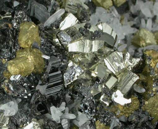 Pyrite, Chalcopyrite, Sphalerite, Galena, Quartz from Deveti Septemvri Mine, Madan District, Rhodope Mountains, Bulgaria