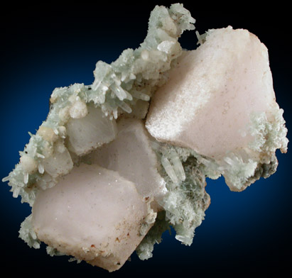 Calcite on Quartz from Deveti Septemvri Mine, Madan District, Rhodope Mountains, Bulgaria