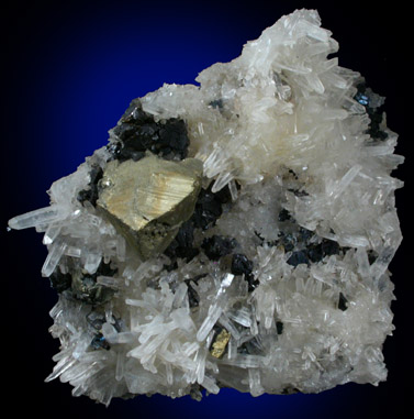 Chalcopyrite and Sphalerite on Quartz from Deveti Septemvri Mine, Madan District, Rhodope Mountains, Bulgaria