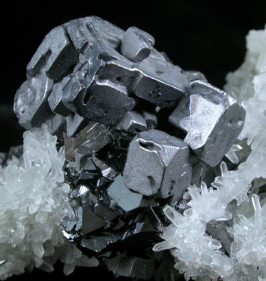 Galena and Sphalerite on Quartz from Deveti Septemvri Mine, Madan District, Rhodope Mountains, Bulgaria