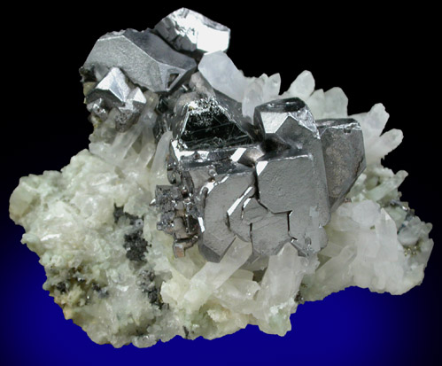 Galena and Sphalerite on Quartz from Deveti Septemvri Mine, Madan District, Rhodope Mountains, Bulgaria