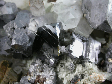 Galena, Chalcopyrite, Sphalerite on Quartz from Deveti Septemvri Mine, Madan District, Rhodope Mountains, Bulgaria