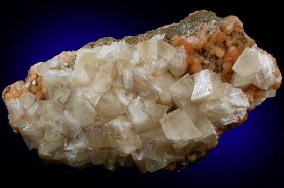 Calcite and Stilbite from Moore's Station Quarry, 44 km northeast of Philadelphia, Mercer County, New Jersey