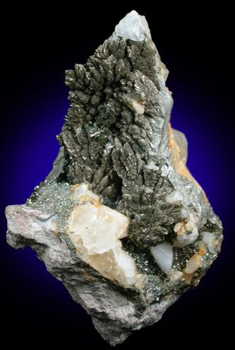 Marcasite with Calcite from Bellevue Quarry, Eaton County, Michigan