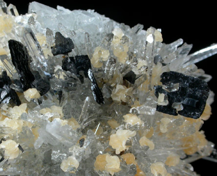 Quartz with Ferberite, Calcite and Chalcopyrite from Cavnic Mine (Kapnikbanya), Maramures, Romania