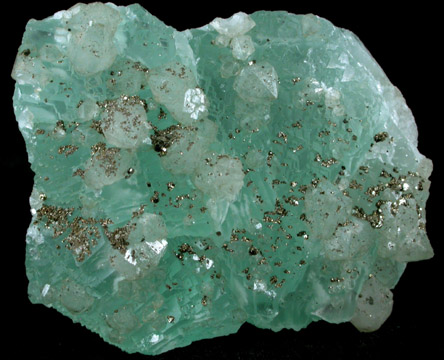Fluorite with Pyrite and Quartz from Samine Fluorite Mine, Djebel el Hammam, 44 km southwest of Meknes, Morocco