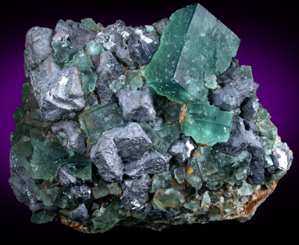 Fluorite with Galena from Rogerley Mine, West Crosscut Pocket, Frosterley, County Durham, England