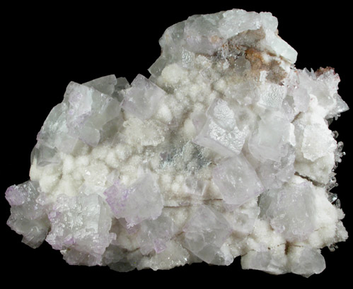 Creedite and Fluorite from Dachang Mine, Quinlong, Guizhou Zhuang, China