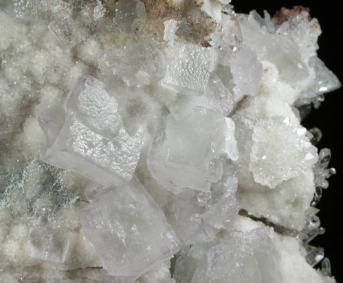 Creedite and Fluorite from Dachang Mine, Quinlong, Guizhou Zhuang, China