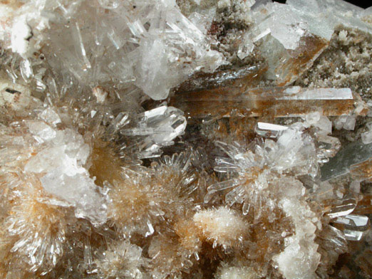 Creedite and Fluorite from Dachang Mine, Quinlong, Guizhou Zhuang, China