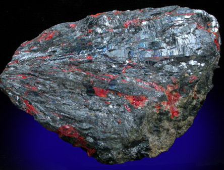 Stibnite with Realgar from Red Devil Mine, Kuskokwim, Alaska