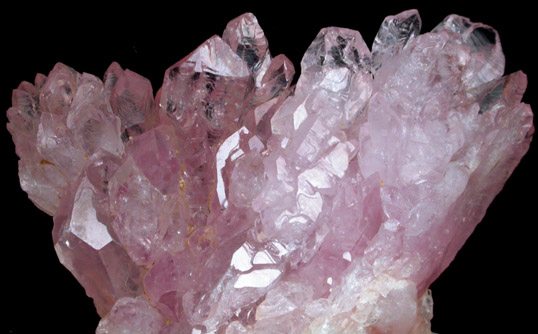 Quartz var. Rose Quartz Crystals from Sapucaia Mine, 50 km E-SE of Governador Valadares, Minas Gerais, Brazil