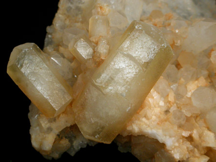Calcite with unusual phantom on Quartz from Shangbao Mine, Leiyang, Hunan, China