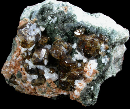 Vesuvianite, Diopside, Grossular from Monte Somma, Napoli, Campania, Italy (Type Locality for Vesuvianite)