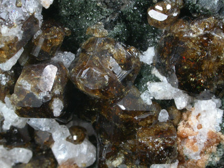 Vesuvianite, Diopside, Grossular from Monte Somma, Napoli, Campania, Italy (Type Locality for Vesuvianite)