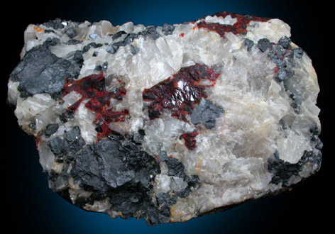Hardystonite, Willemite, Zincite, Calcite, Franklinite from Franklin Mining District, Sussex County, New Jersey (Type Locality for Hardystonite, Zincite and Franklinite)