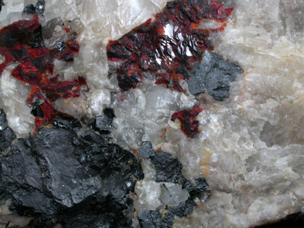 Hardystonite, Willemite, Zincite, Calcite, Franklinite from Franklin Mining District, Sussex County, New Jersey (Type Locality for Hardystonite, Zincite and Franklinite)