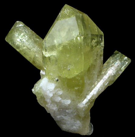 Brazilianite on Albite from Lavra do Telrio, Linpolis, Divino das Laranjeras, Minas Gerais, Brazil