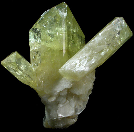 Brazilianite on Albite from Lavra do Telrio, Linpolis, Divino das Laranjeras, Minas Gerais, Brazil