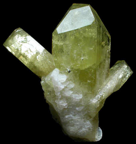 Brazilianite on Albite from Lavra do Telrio, Linpolis, Divino das Laranjeras, Minas Gerais, Brazil