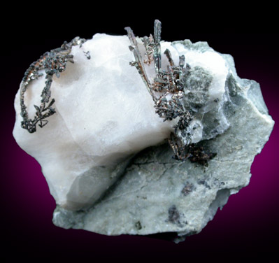 Silver in Calcite from Andres del Rio District, Batopilas, Chihuahua, Mexico