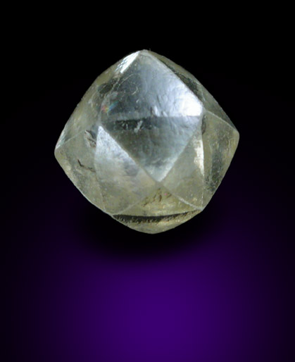 Diamond (0.99 carat pale-yellow tetrahexahedral crystal) from Orapa Mine, south of the Makgadikgadi Pans, Botswana