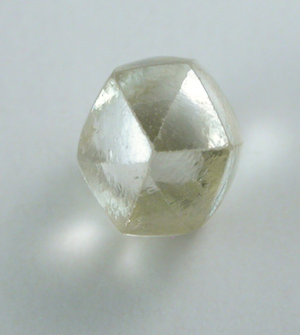 Diamond (0.99 carat pale-yellow tetrahexahedral crystal) from Orapa Mine, south of the Makgadikgadi Pans, Botswana