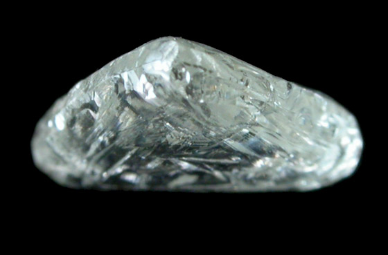 Diamond (0.83 carat colorless macle, twinned crystal) from Finsch Mine, Free State (formerly Orange Free State), South Africa