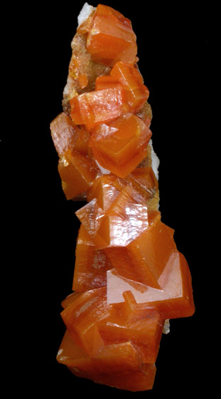 Wulfenite on Calcite from Sierra de Los Lamentos, Chihuahua, Mexico