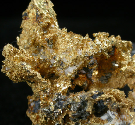Gold, Acanthite, Quartz from (Grande Mine), Caborca District, Sonora, Mexico