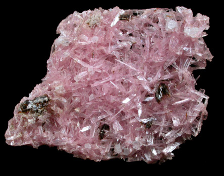 Hubeite on Inesite from Daye, Huangshi, Hubei, China (Type Locality for Hubeite)