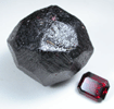 Almandine Garnet (with 3.92 carat faceted gemstone) from Emerald Creek, Latah County, Idaho