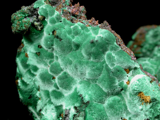 Malachite on Copper and Cuprite from Holbrook Mine, Warren District, Bisbee, Cochise County, Arizona