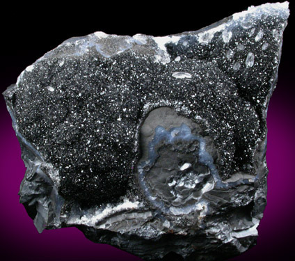 Magnetite (U-rich) with Calcite on Hematite from Prince Mine, Lincoln County, New Mexico
