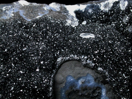 Magnetite (U-rich) with Calcite on Hematite from Prince Mine, Lincoln County, New Mexico