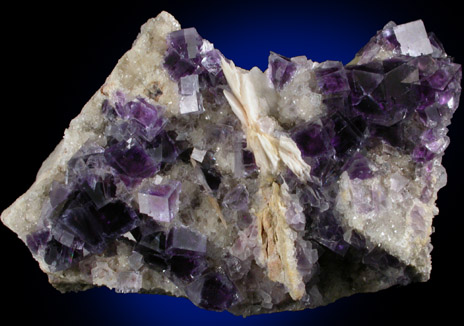 Fluorite with Barite from Caravia-Berbes District, Asturias, Spain