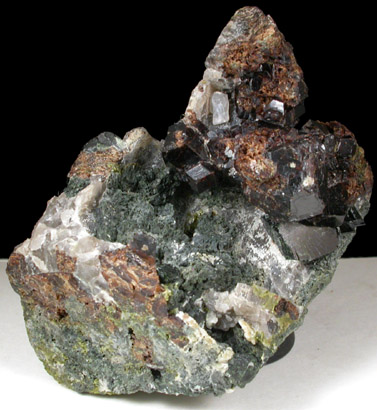 Gahnite with Andradite Garnet from Franklin Mining District, Sussex County, New Jersey