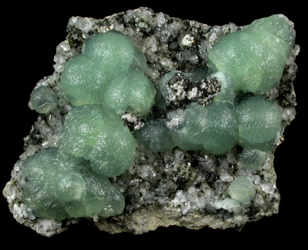 Prehnite, Babingtonite, Calcite from Prospect Park Quarry, Prospect Park, Passaic County, New Jersey