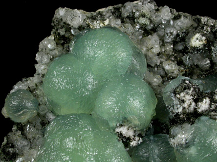 Prehnite, Babingtonite, Calcite from Prospect Park Quarry, Prospect Park, Passaic County, New Jersey