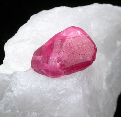 Spinel in marble from Mogok District, 115 km NNE of Mandalay, Mandalay Division, Myanmar (Burma)