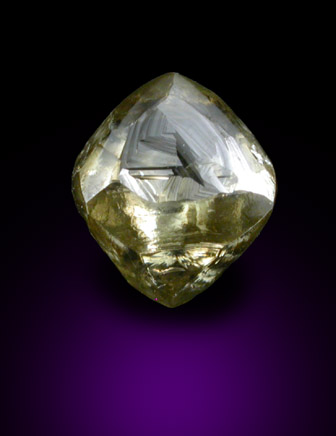 Diamond (0.86 carat yellow-brown octahedral crystal) from Jwaneng Mine, Naledi River Valley, Botswana
