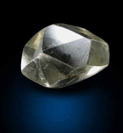 Diamond (1.49 carat yellow-gray dodecahedral crystal) from Jwaneng Mine, Naledi River Valley, Botswana