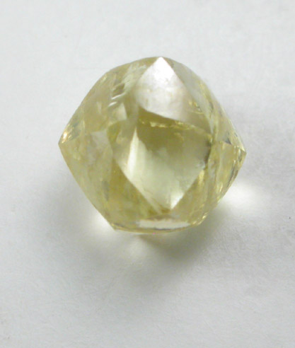 Diamond (0.90 carat fancy-yellow tetrahexahedral crystal) from Vaal River Mining District, Northern Cape Province, South Africa